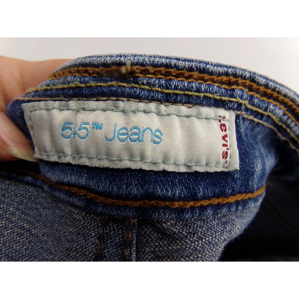 Levi's 545 Womens Sz 8 Blue Capri Cuffed Dark Wash Cotton Blend Stretch Jeans 32 - Picture 3 of 7